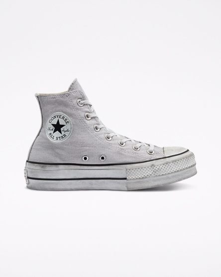 Sapatos Plataforma Converse Chuck Taylor All Star Lift Smoked Lona Cano Alto Feminino Cinzentas | PT Q014095